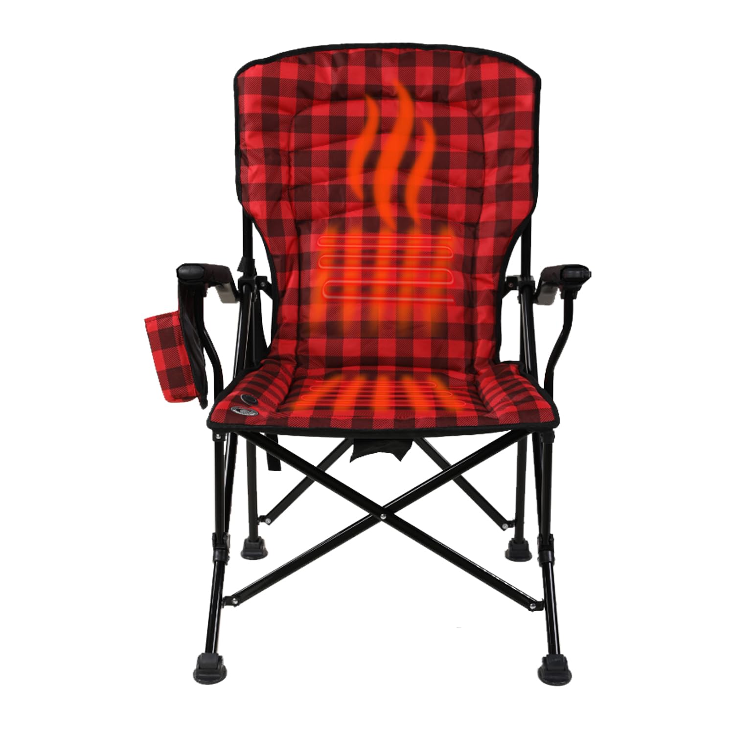 Switchback Heated Chair Kuma Outdoor Gear with Carry Bag, Luxury Heated Outdoor Chair for Camping, Glamping, Sports & Outdoors (Red/Black)
