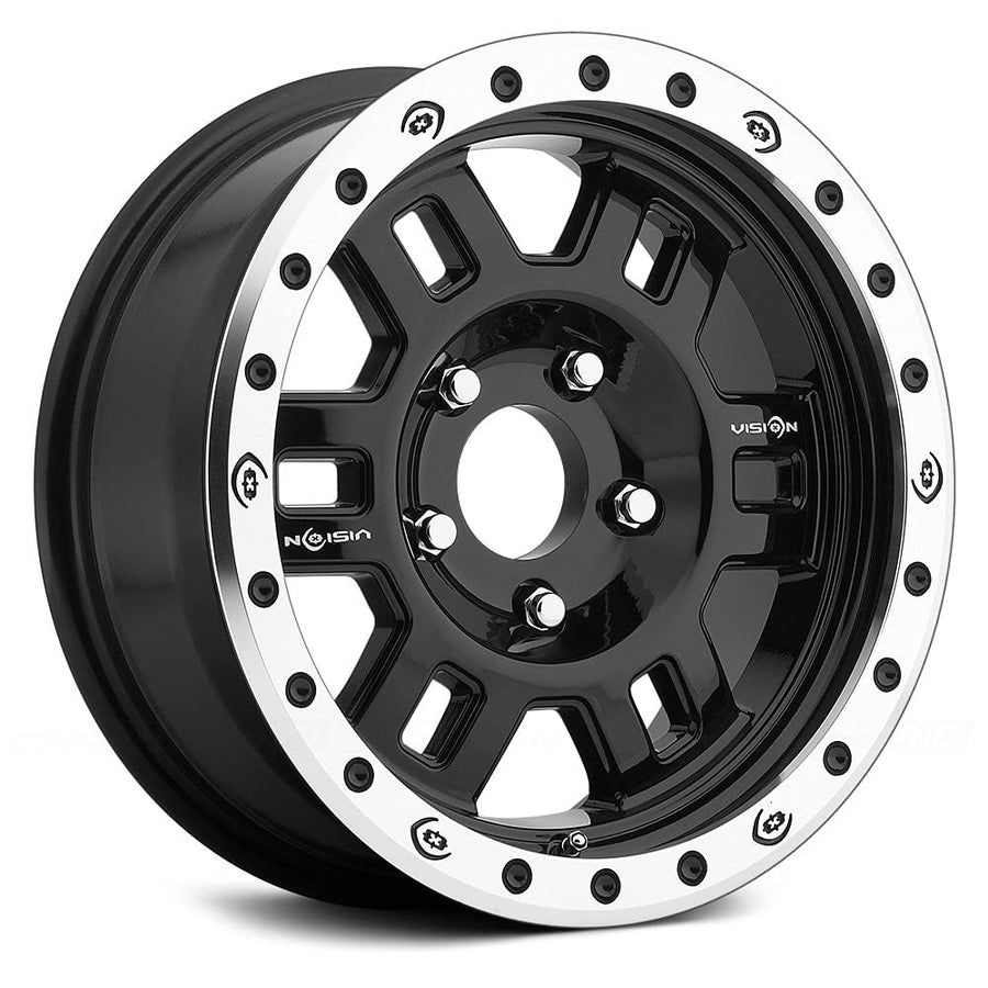 Manx Vision 398 Gloss Black Machined Lip 16X7 Wheel Rim (0 offset, 5-4.5)