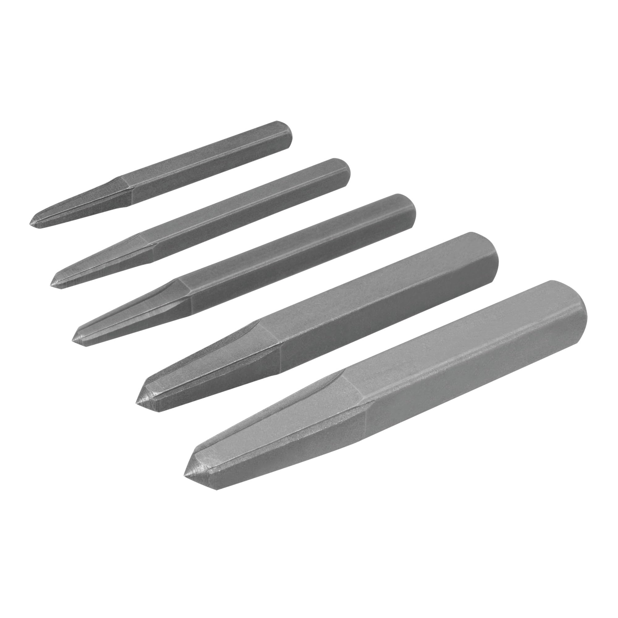 W80562 Performance Tool Screw Extractor Set - 5-Piece Chrome Vanadium Steel Set with Flutes for Positive Grip, Includes Handy Organizer