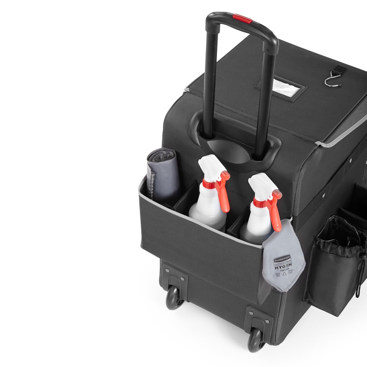 Rubbermaid Commercial Products Quick Carts Executive, Mobile/Travel Office Cart, Small, Dark Gray, for Housekeeper/Sales Rep/Medical Professionals/Home Healthcare/Teachers