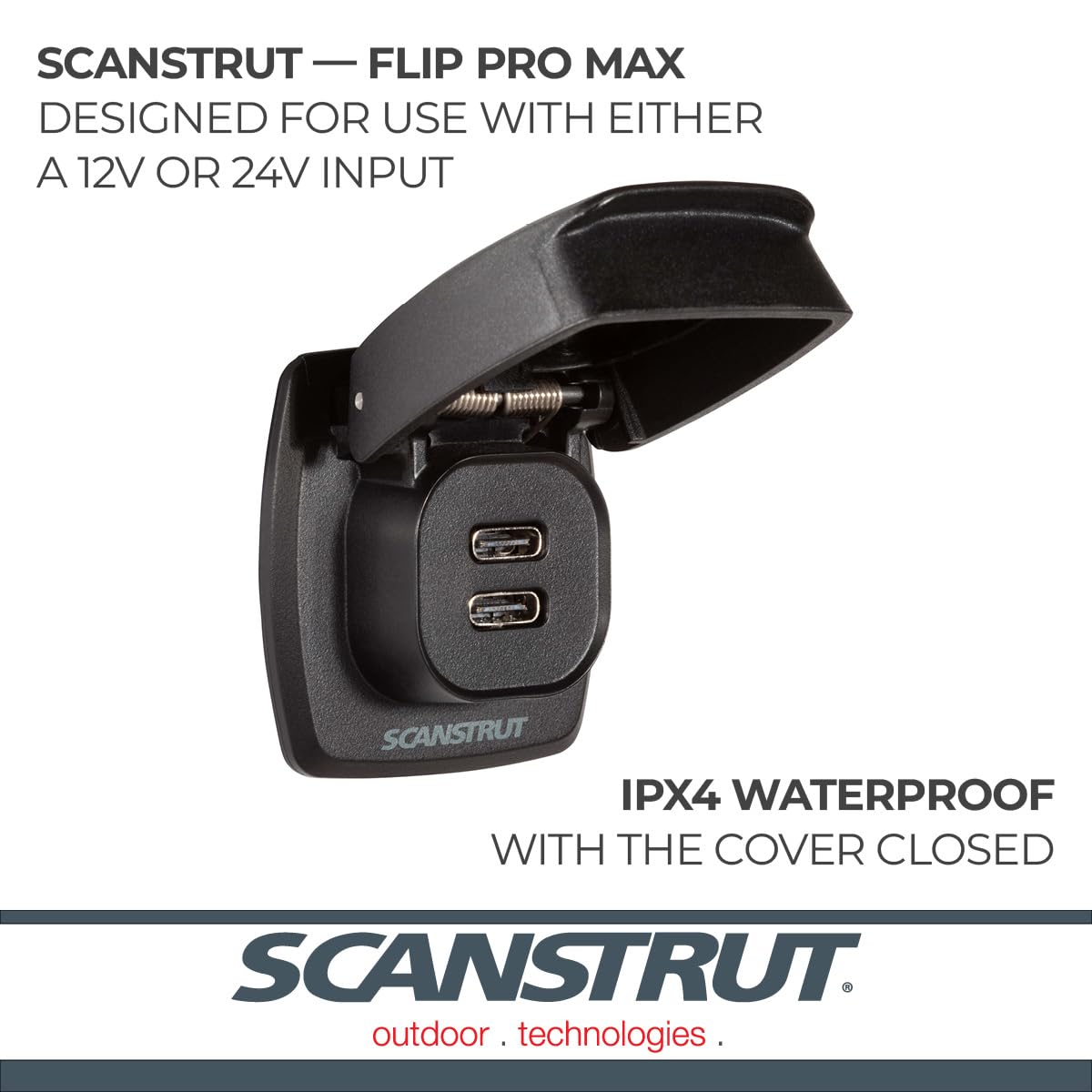 Dual USB-C Charge Socket Scanstrut Flip Pro Max