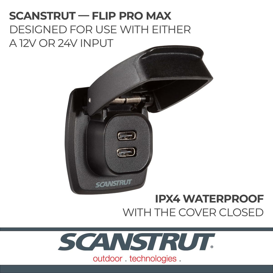 Dual USB-C Charge Socket Scanstrut Flip Pro Max