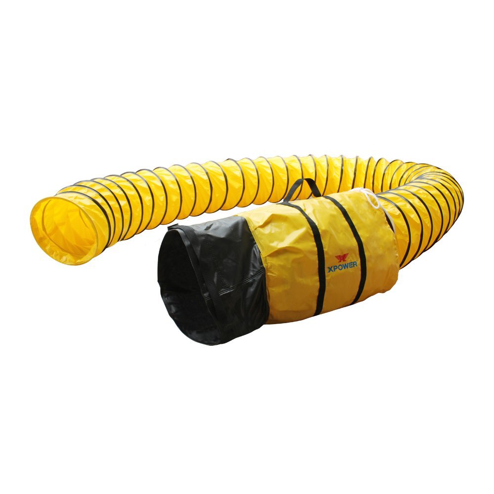 12DH25 XPOWER PVC Extra Flexible Ducting Hose, -20 to 180 degrees F Temperature Range, 25' Length, 12" ID