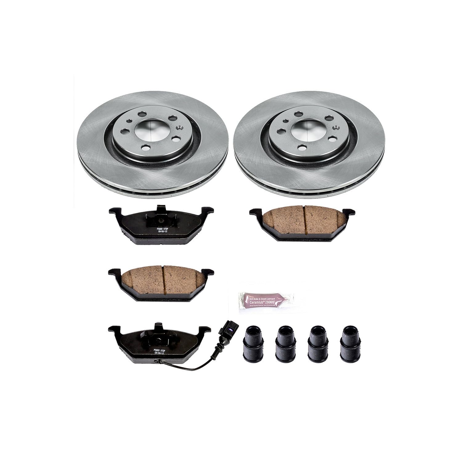 POWERSTOP Autospecialty KOE839 Front Replacement Brake Kit-OE Brake Rotors & Ceramic Brake Pads