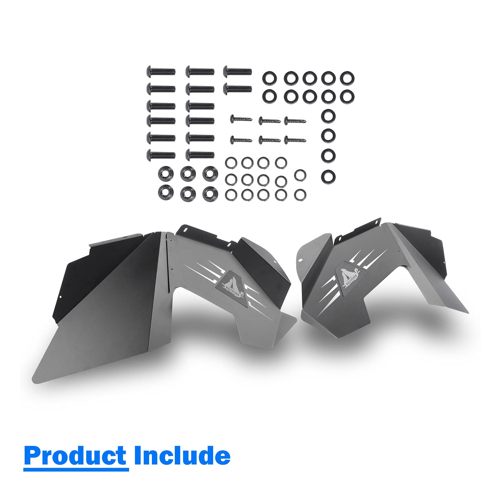 WOLFSTORM Fender Flares Front Liners for 2007-2018 Jeep Wrangler JK/JKU,2 PCS Steel Inner Front Fender Flares Liner Compatible for 2007-2018 Jeep Wrangler JK & JKU,Black