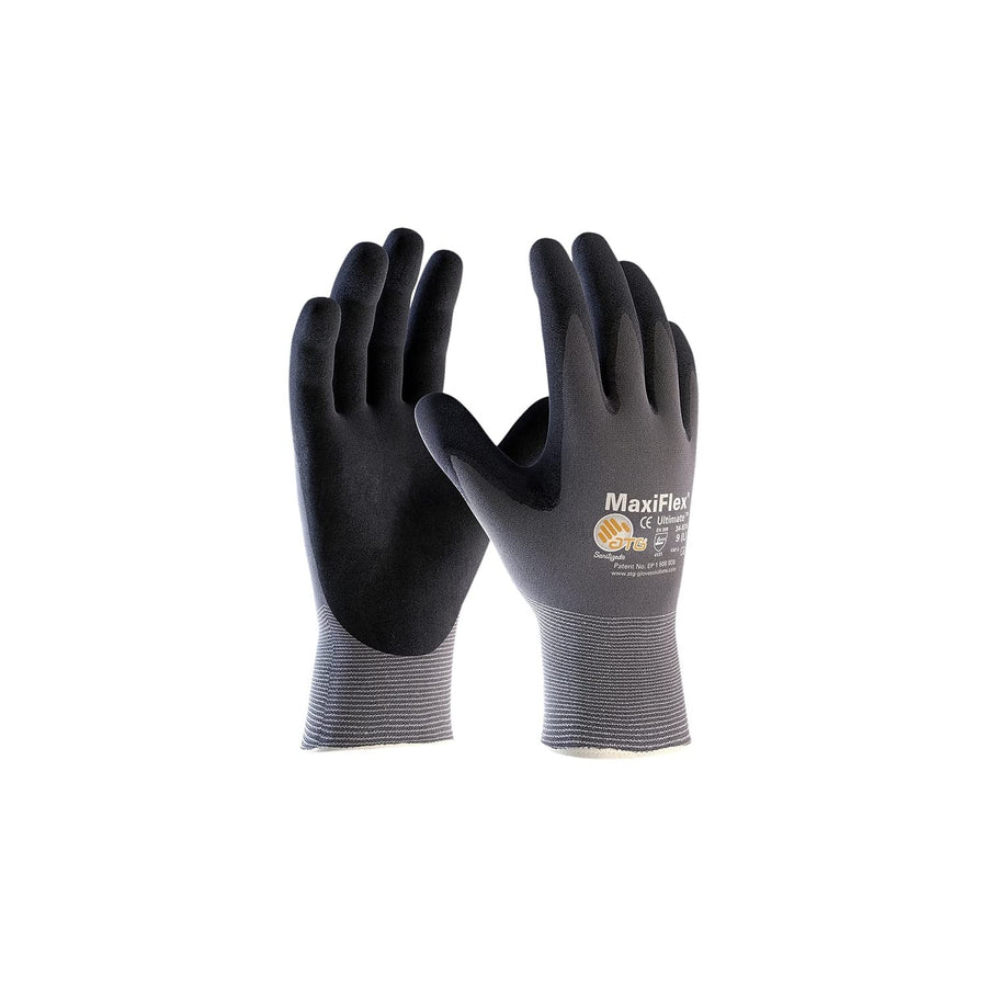 Maxiflex Ultimate Protective Industrial Products 15G Gray Nylon Shell Black Nitrile Microfoam Grip Medium 12 Pairs of Gloves