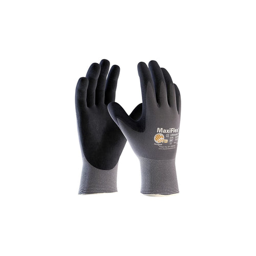 Maxiflex Ultimate Protective Industrial Products 15G Gray Nylon Shell Black Nitrile Microfoam Grip Medium 12 Pairs of Gloves