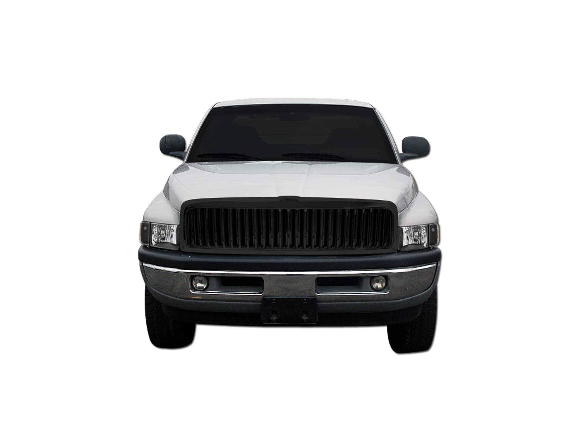 Vertical Front Hood Grille Armordillo USA 7147881 - Gloss Black Fits 1994-2002 Dodge Ram 2500/3500