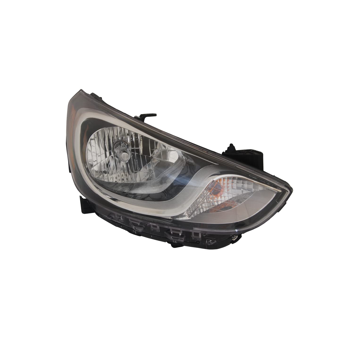 Right TYC Headlight Assembly Compatible with 2012-2014 Hyundai Accent