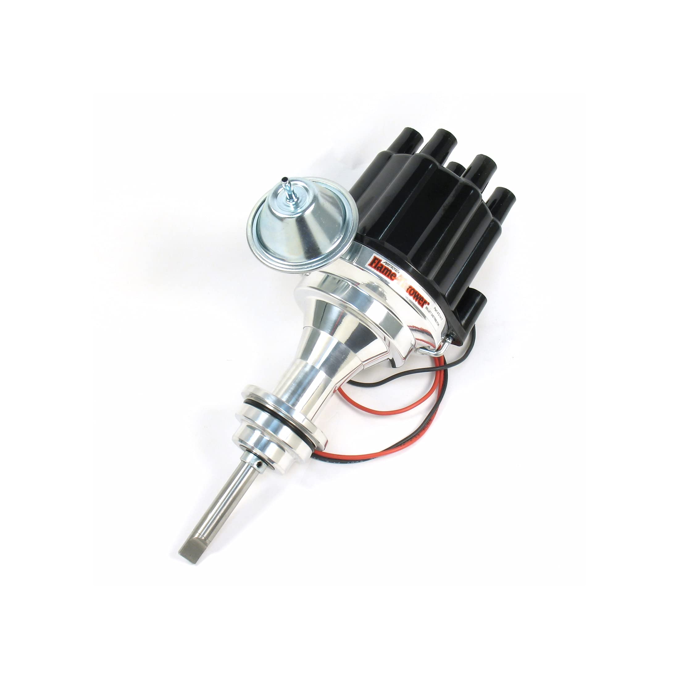 Pertronix D7141700 Flame-Thrower Black Cap Vacuum Advance Billet Electronic Distributor with Ignitor III Technology for Chrysler/Dodge/Plymouth 273-360