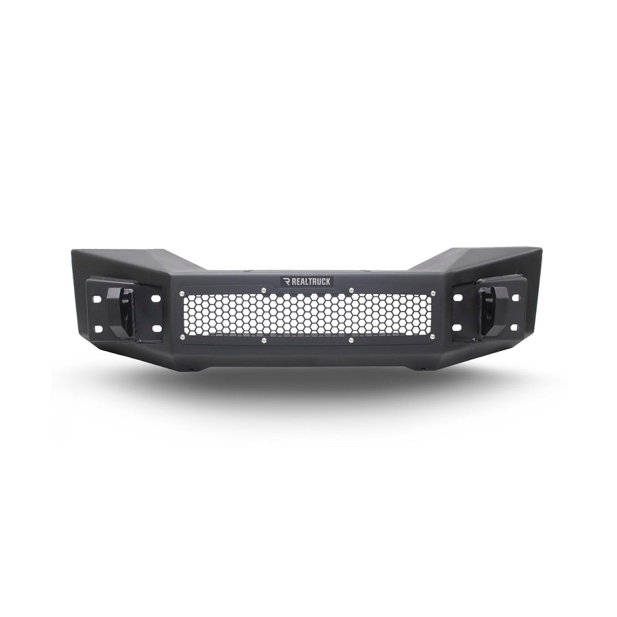 Rockline Go Rhino Stubby Front Bumper | Galvanized Steel, Textured Black | 331100T | Fits 2007 - 2024 Jeep Wrangler JL, JLU, JK, JKU, Gladiator JT, 2-Door or 4-Door