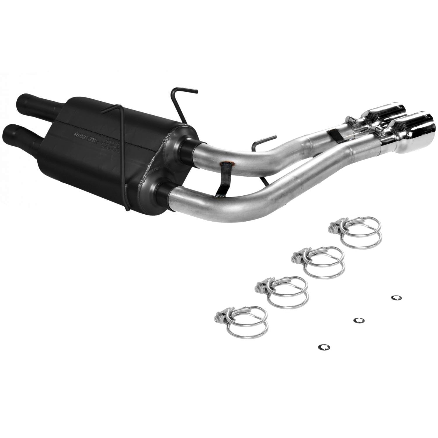 American Thunder Flowmaster 17367 Cat-Back Exhaust Kit 2.5 Inch Aluminized Steel Dual Tailpipes 3 Inch Polished 304 Stainless Steel Tips Compatible with 1999-2004 Ford Lightning 5.4L