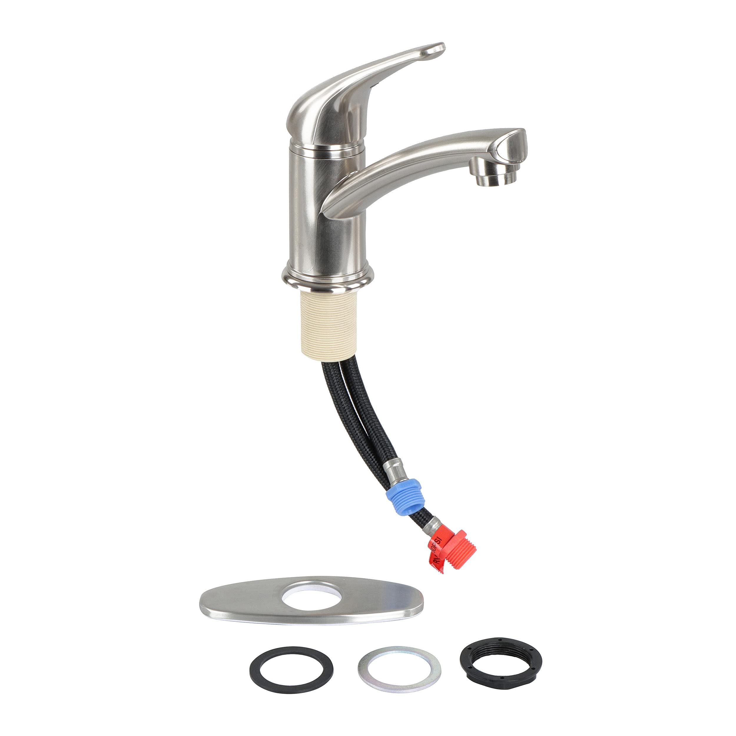 Single Lever Empire Faucets 9in Brushed Nickel Bathroom Faucet One Hole Installation Roman Tub Non-Metallic Spout for RV