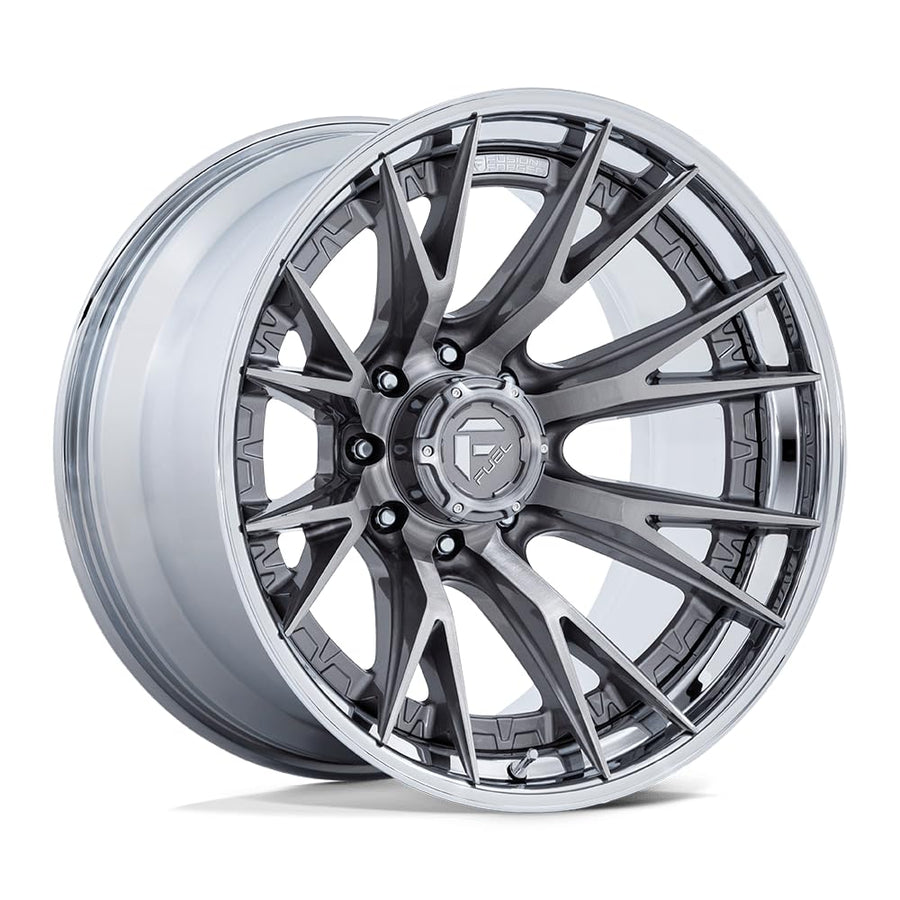 FUEL OFF-ROAD 22X12 FC402 CATALYST 8X6.5 4.77-44mm PLATINUM WITH CHROME LIP - FC402AP22128044N