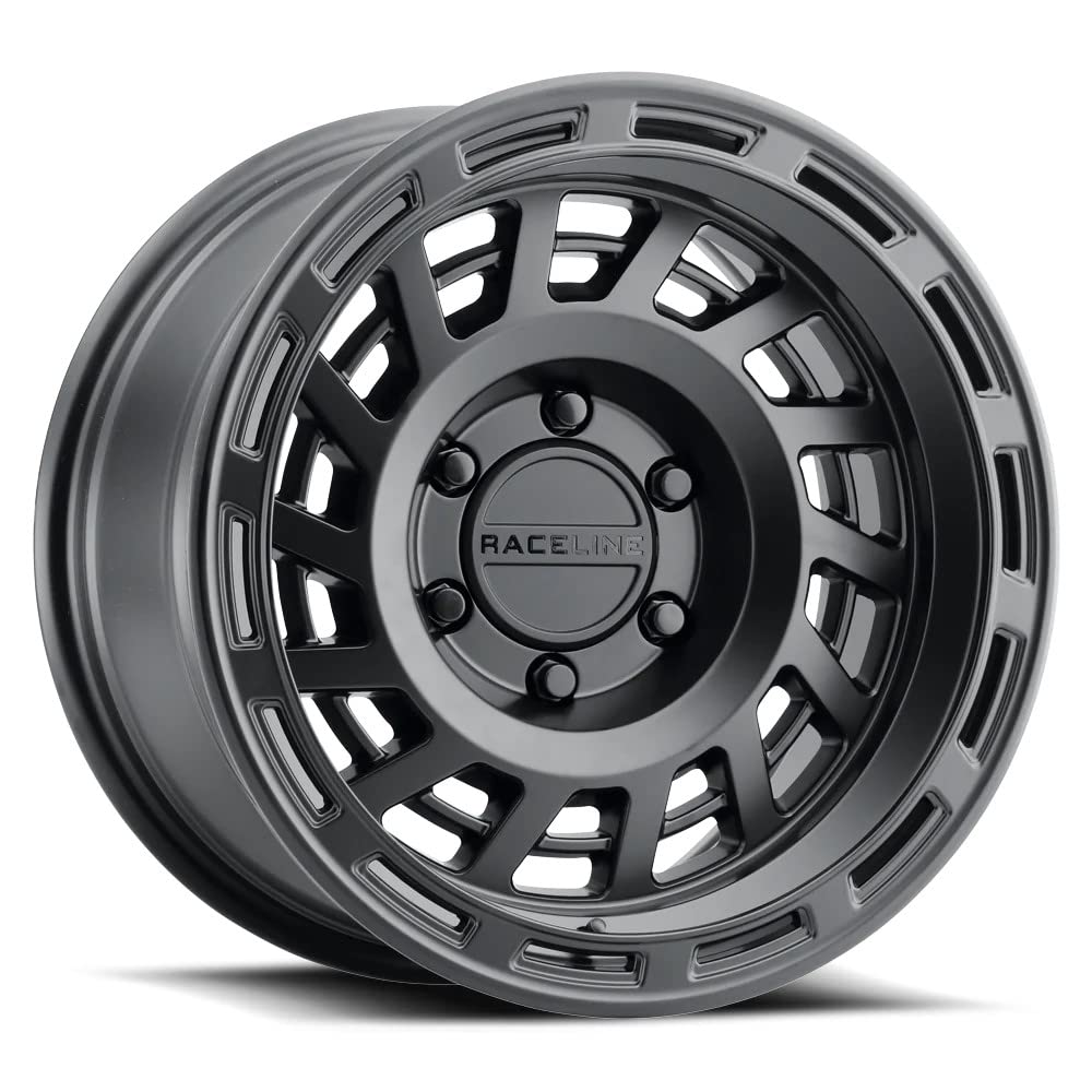Aluminum Truck Wheels Raceline Wheels, 957B HALO, Satin Black Finish, 18X9" 6X139.7 Bolt Pattern 18mm Offset, Multi-Spoke Design, SUV Automotive Wheels, Car Accessories, Black Rims