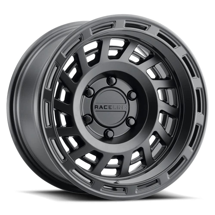 Raceline Aluminum Wheels Truck Wheels, 957B HALO, Satin Black Finish, 18X9" 8X170 Bolt Pattern -12mm Offset, Multi-Spoke Design, SUV Automotive Wheels, Car Accessories, Black Rims