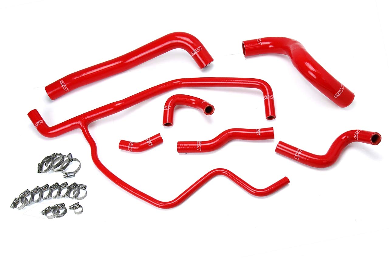 Red HPS 57-1583-RED Silicone Radiator and Heater Hose Kit Coolant