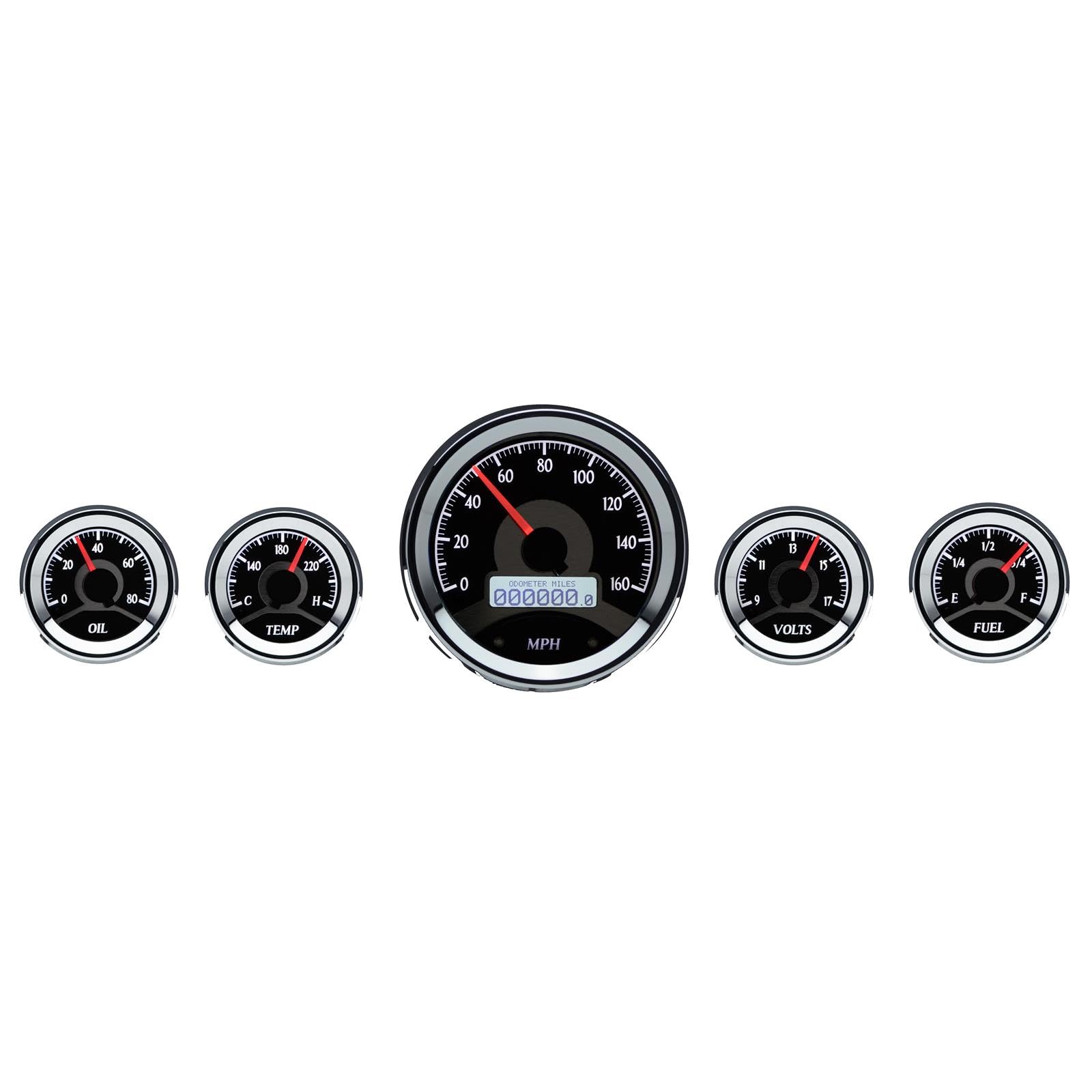 VHX-1050-K-W Dakota Digital Universal 5 Gauge Round VHX System
