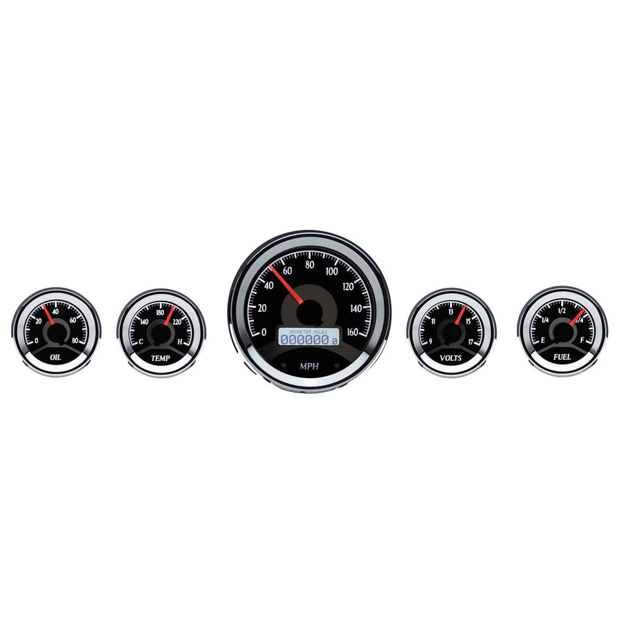 VHX-1050-K-W Dakota Digital Universal 5 Gauge Round VHX System