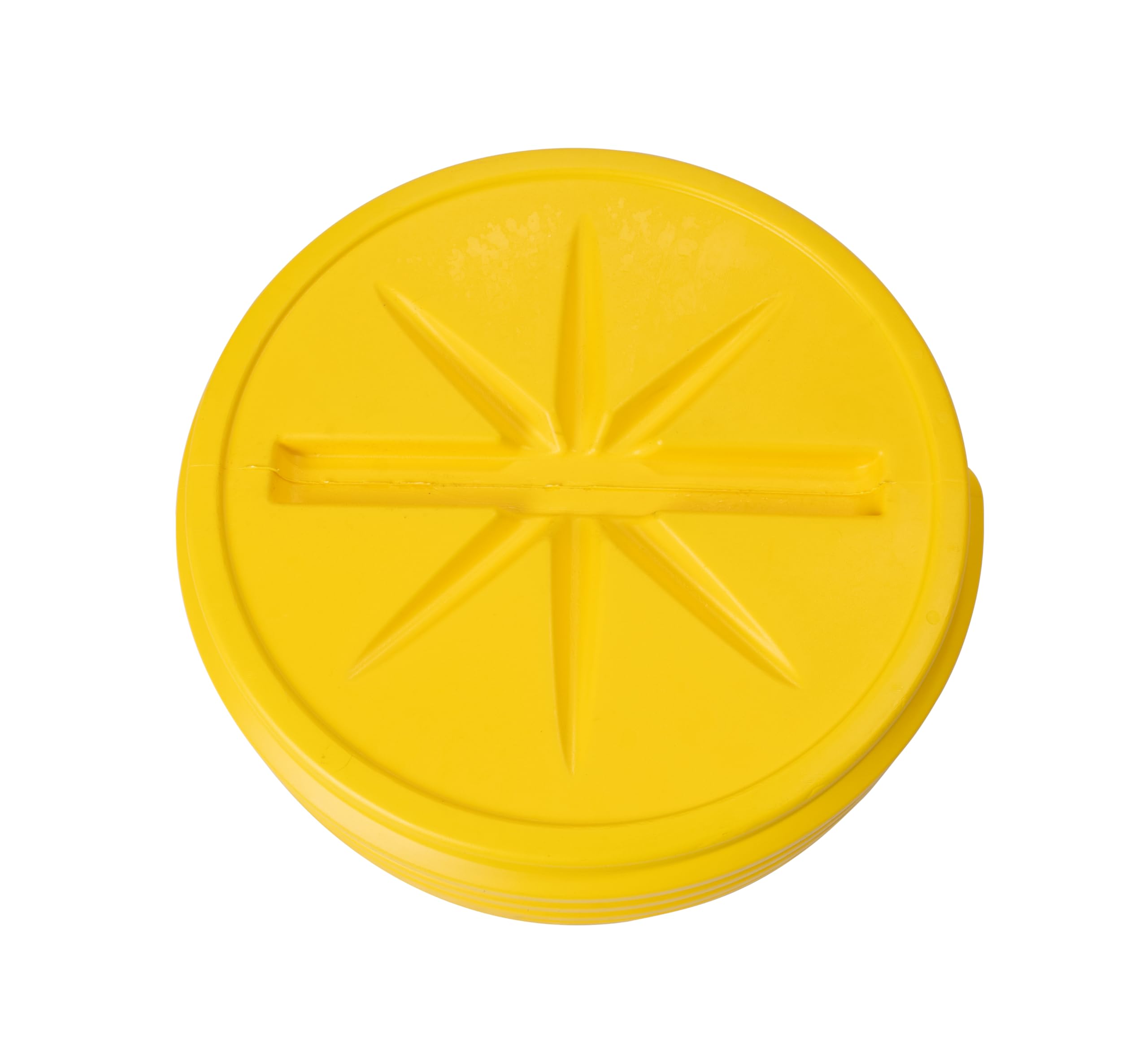 30 Gallon Eagle Plastic Drum with Lid, Screw-On Lid, 28.3"x22.5", Lab Pack Drum Made of Durable, Lightweight HDPE, Withstands Weather and Chemicals, Made in USA, Yellow, 1600SL