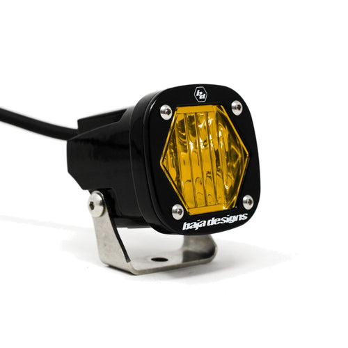 Baja Designs LED Light Pod S1 Black for Jeeps, Off Road 4x4, Truck, UTV, ATV (Wide Cornering Lens; Amber)