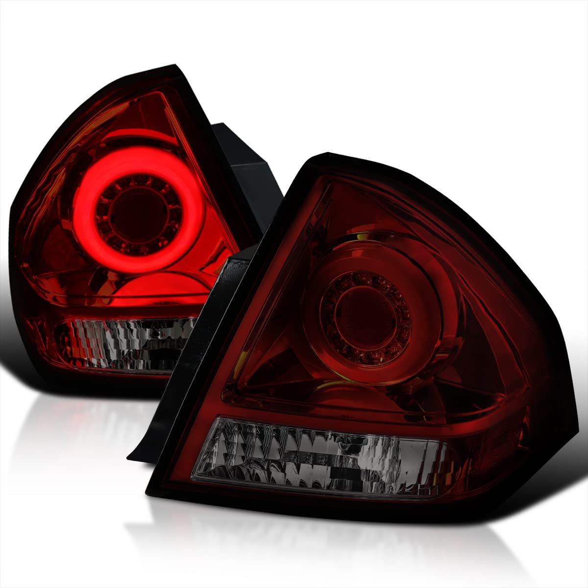 Spec-D Tuning LED Bar Tail Lights Red Smoke Lens Compatible with 2006-2013 Chevy Impala, 2014-2016 Chevy Impala Limited Left + Right Pair Assembly