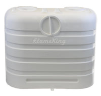 Flame King 30LB Dual LP Propane Tank Light Plastic Heavy Duty Cover for RV, Travel Trailer, Camper - White