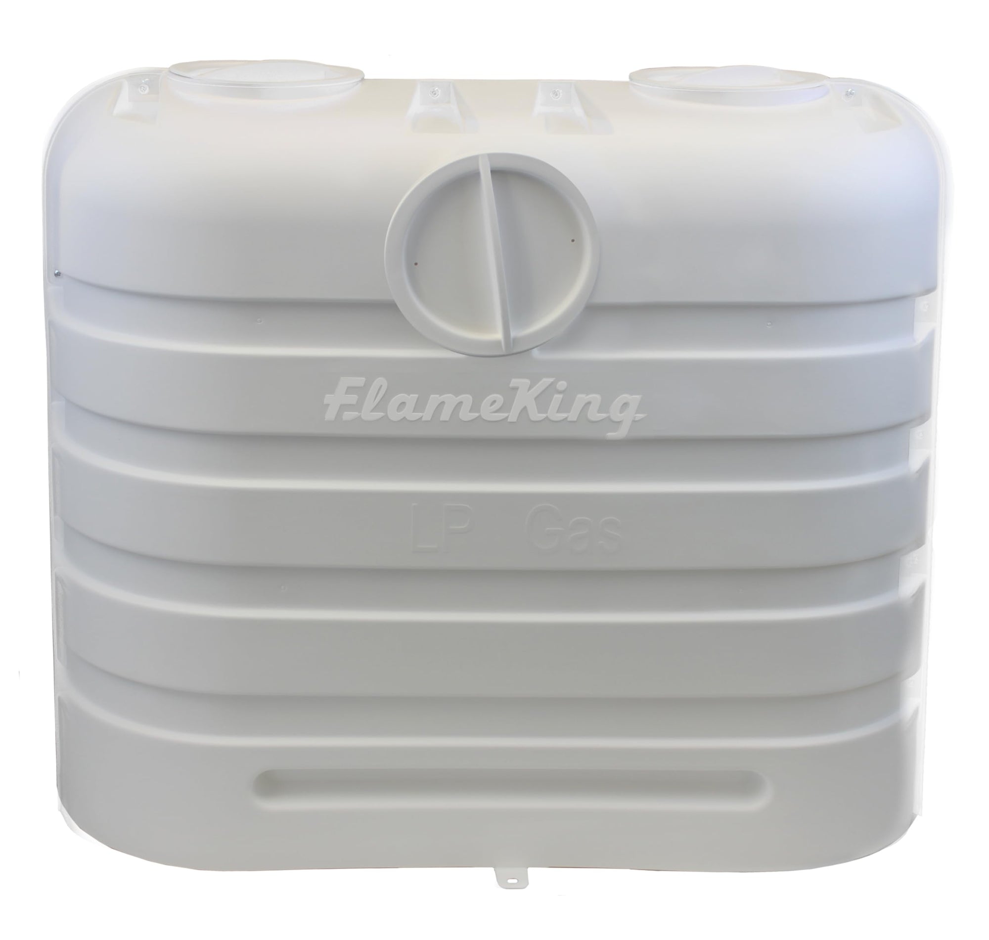 Flame King 30LB Dual LP Propane Tank Light Plastic Heavy Duty Cover for RV, Travel Trailer, Camper - White