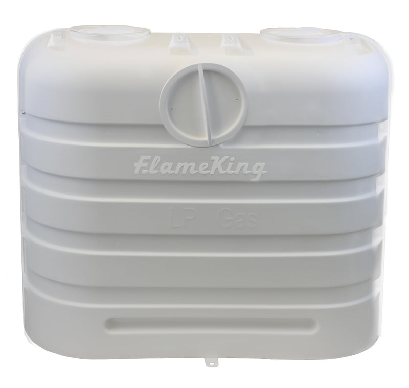 Flame King 30LB Dual LP Propane Tank Light Plastic Heavy Duty Cover for RV, Travel Trailer, Camper - White