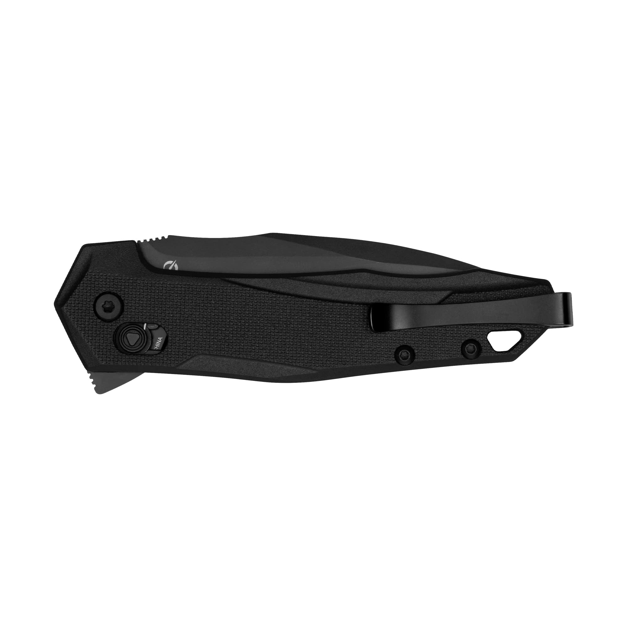Kershaw Folding Pocket Knife Monitor, 3 Inch Black Blade with D2 Steel, DuraLock Locking Mechanism, Pocketclip