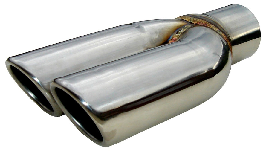 Pypes Performance Exhaust 2.5in Splitter Tip EVT19S with Rolled Edge Pair Polished, 1 Pack