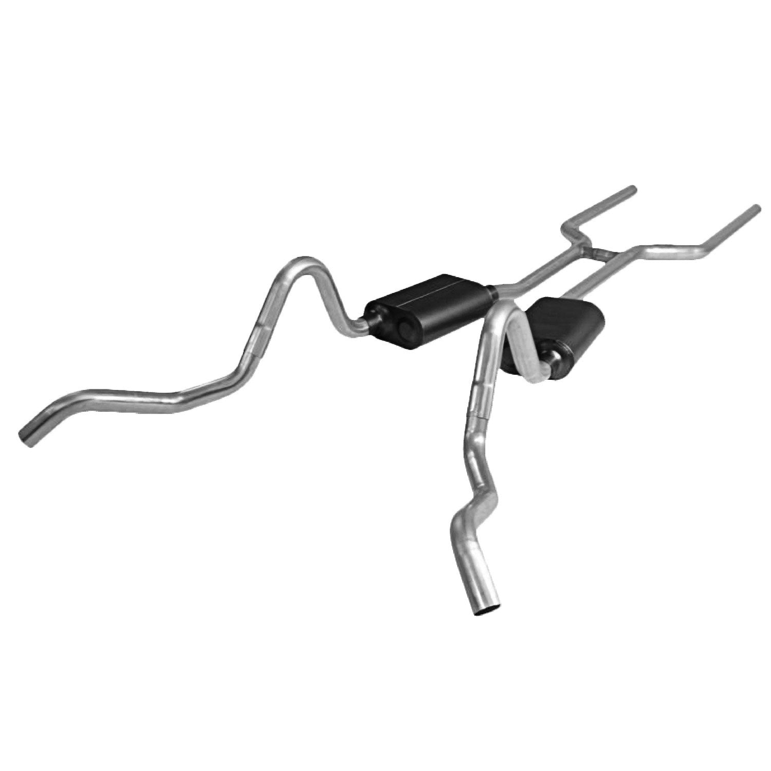 American Thunder Flowmaster 817412 Exhaust Kit 2.5 Inch 409 Stainless Steel Super 40 Mufflers H-Pipe Compatible with 1964-1967 GM Chevy Buick Oldsmobile Pontiac A-Body