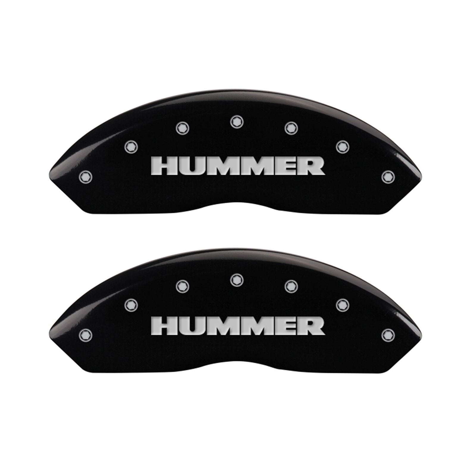 MGP Caliper Covers 'HUMMER' 52003SHUMBK Engraved Caliper Cover with Black Powder Coat Finish and Silver Characters, (Set of 4)
