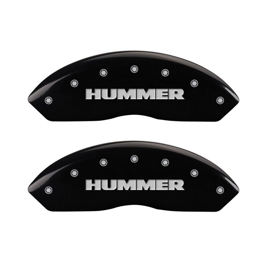 MGP Caliper Covers 'HUMMER' 52003SHUMBK Engraved Caliper Cover with Black Powder Coat Finish and Silver Characters, (Set of 4)