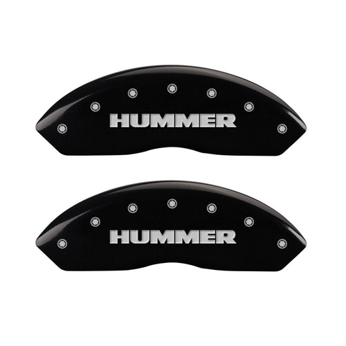 MGP Caliper Covers 'HUMMER' 52003SHUMBK Engraved Caliper Cover with Black Powder Coat Finish and Silver Characters, (Set of 4)