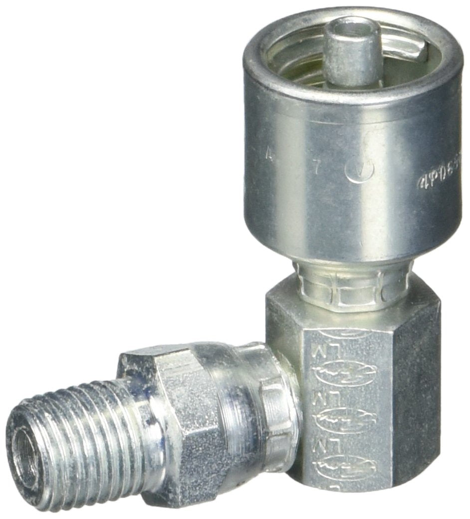 Gates Male Pipe Swivel G25106-0404 90 Block (Nptf Without 30 Cone Seat) (Mega Crimp)