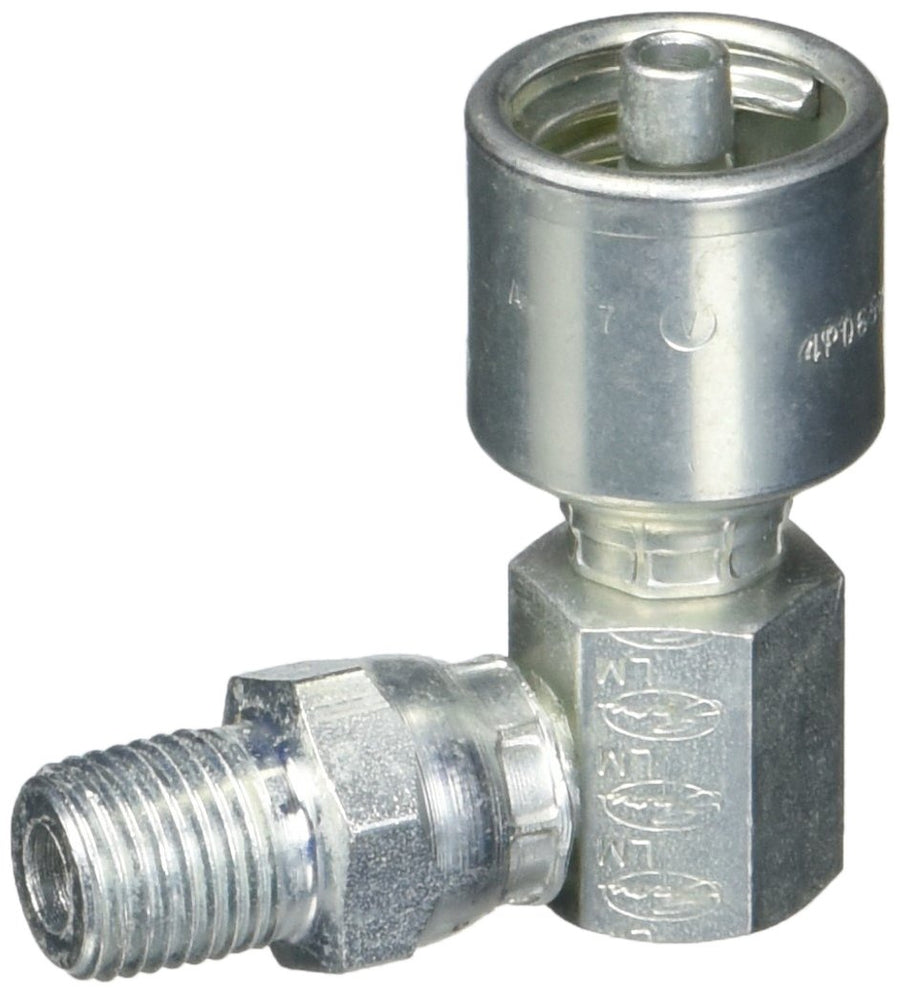 Gates Male Pipe Swivel G25106-0404 90 Block (Nptf Without 30 Cone Seat) (Mega Crimp)