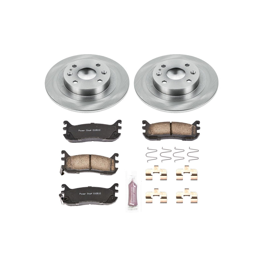 POWERSTOP Autospecialty KOE772 Rear Replacement Brake Kit-OE Brake Rotors & Ceramic Brake Pads For Ford Escort, Mazda Miata, Mazda Miata, Mazda Protege, Mercury Tracer [Model Specific]