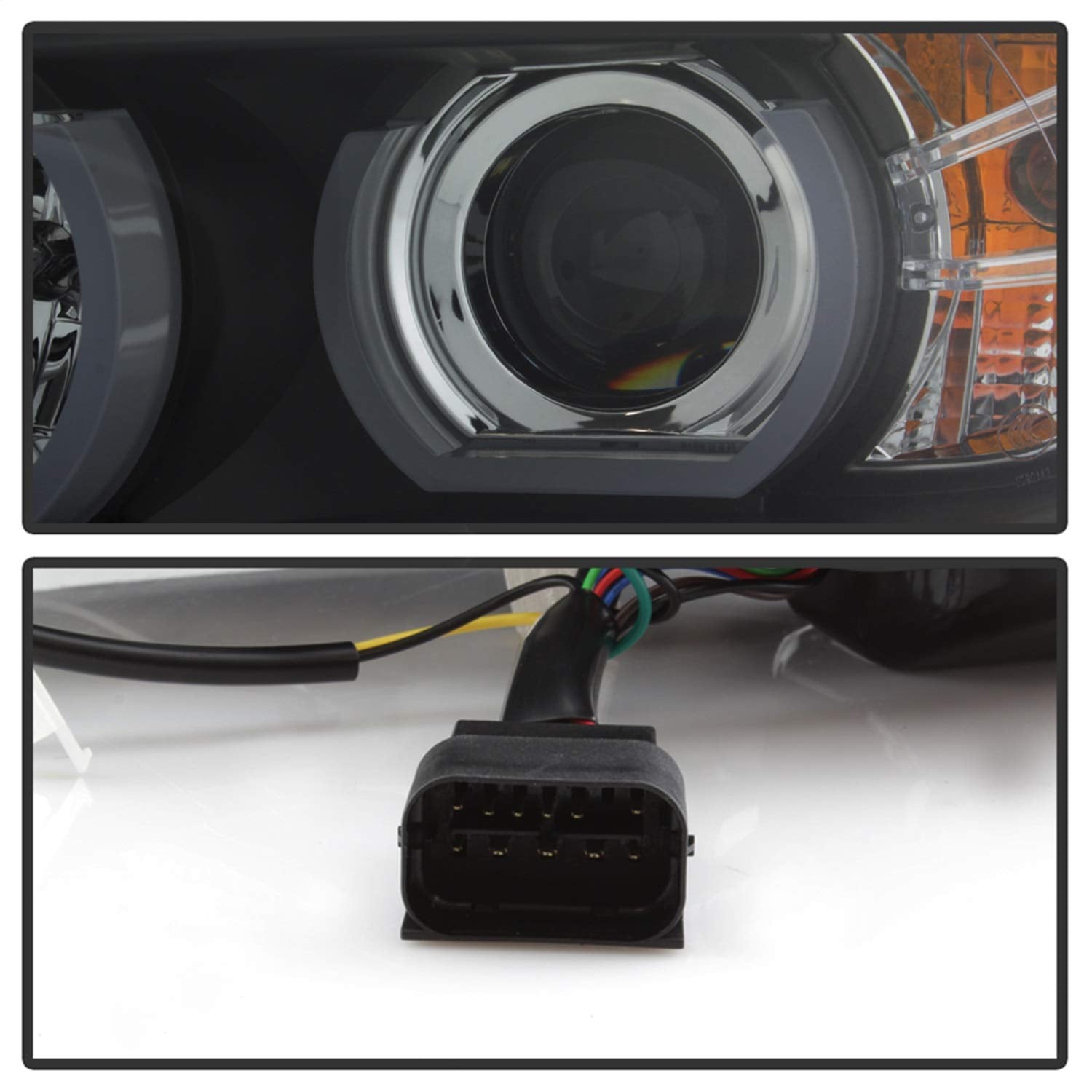 BMW E90 3-Series 06-08 4DR Spyder 5083852 Version 2 Projector Headlights - HID model Non AFS Only (Not compatible with Halogen model and HID model With AFS) - Light Bar DRL - Black