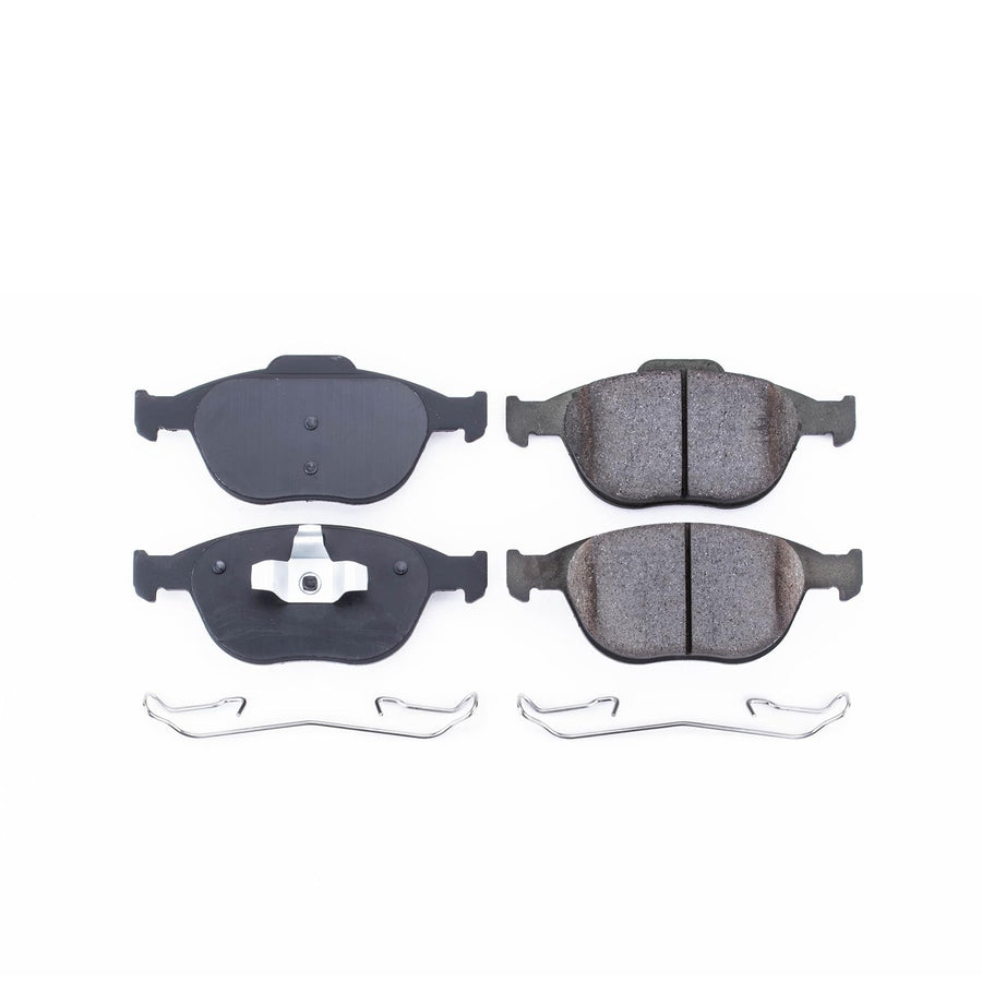 Power Stop Front Brake Kit For 2002-04 Ford Focus | 2010-13 Ford Transit Connect - Ceramic Brake Pads With Installation Hardware, 17-970