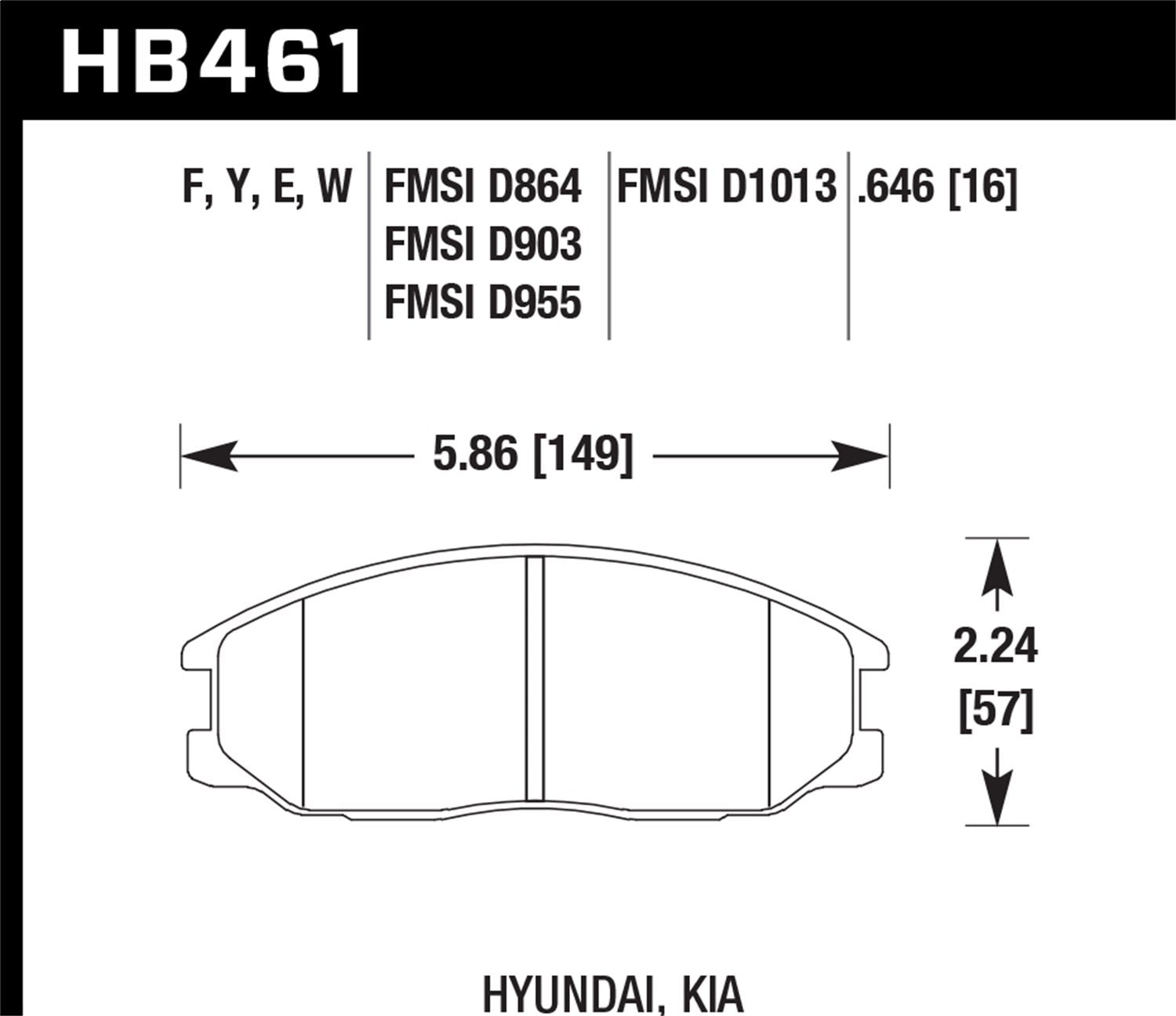 Hawk Performance Blue 9012 HB461E.646 Motorsport Brake Pads
