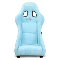 NRG Innovations FRP Bucket Seat NRG-FRP-303TL-ULTRA Teal Vegan Microfiber Material with Grey Pealized Back Plus Phone Pockets. (Medium)