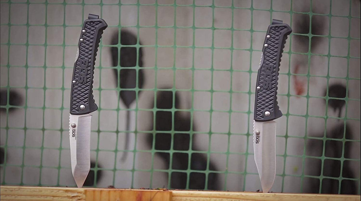 Folding SOG Traction Knife Clip Point