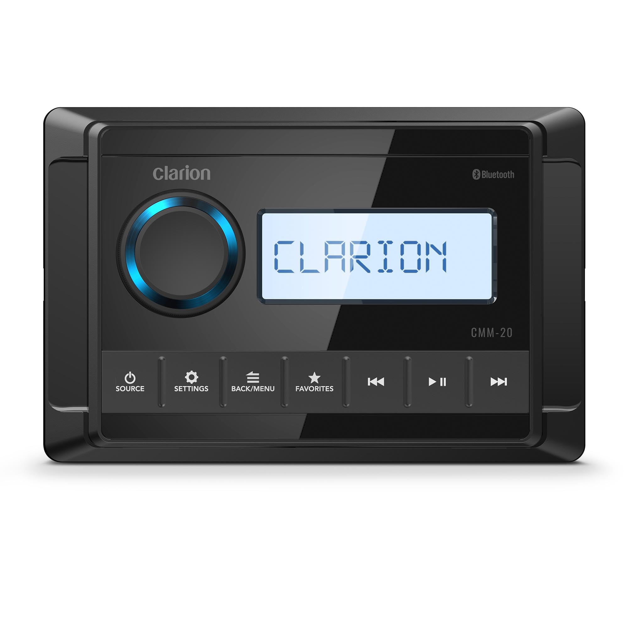 CMM-20 Clarion Marine Source Unit with LCD Display, IP66 Weatherproof Rating, Weather Band, Bluetooth