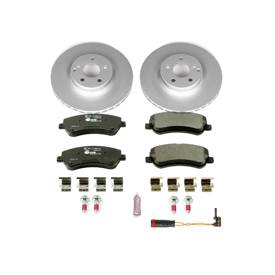 Power Stop ESK6603 Euro-Stop Front Brake Kit and 1 Front Sensor Wire For Mercedes-Benz GLK250 2013-2015, Mercedes-Benz GLK350 2010-2015 [Model Specific]