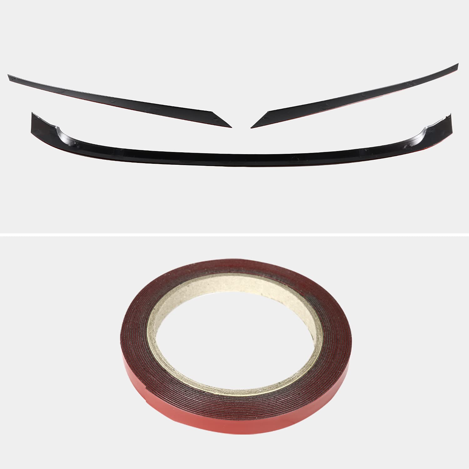 JDM Spec-D Tuning Red Front Grille Trim Cover Garnish 3PC Compatible with 2016-2018 Honda Civic FK8
