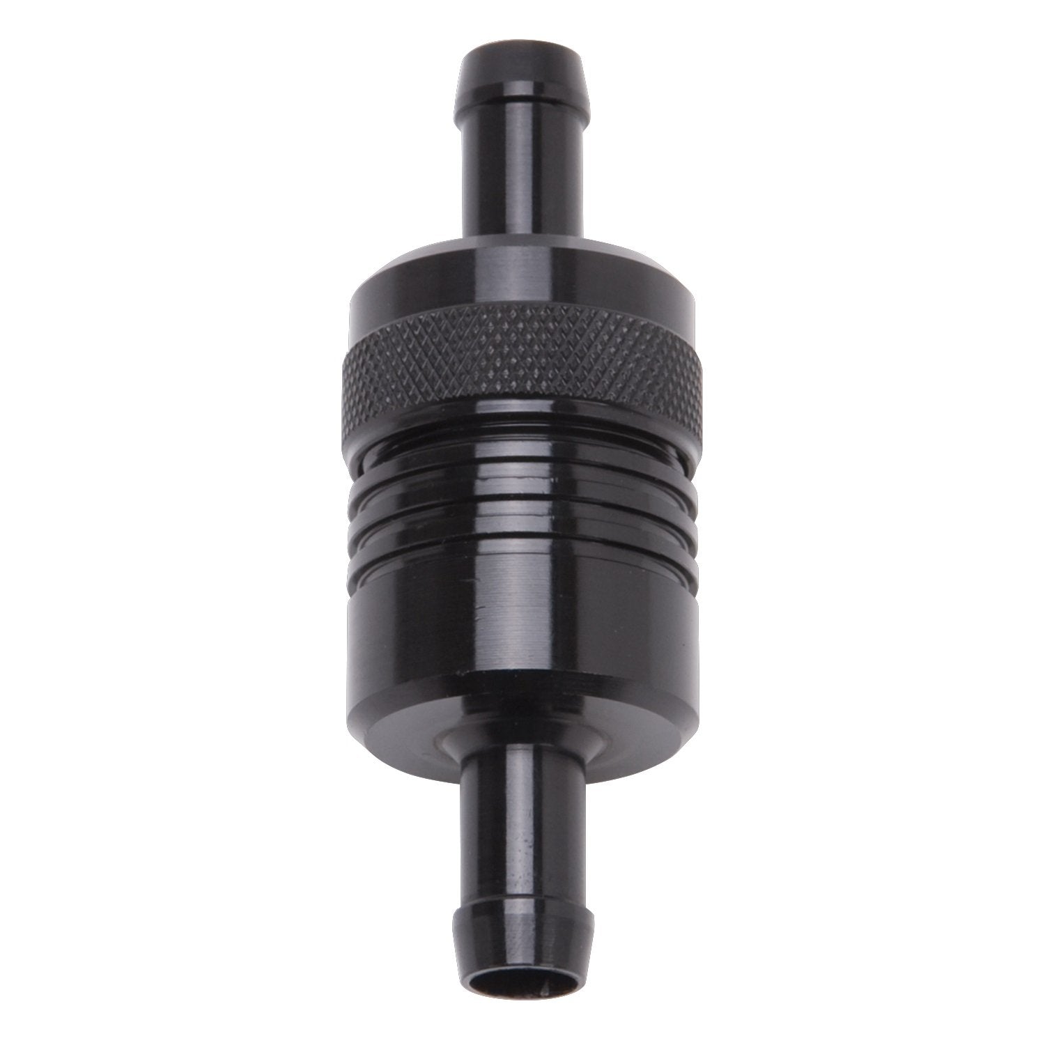 Edelbrock Street Fuel Filter 1 1/8 in. Dia. 3/8 in. Inlet/Outlet 3 in. Length Black Aluminum 8157