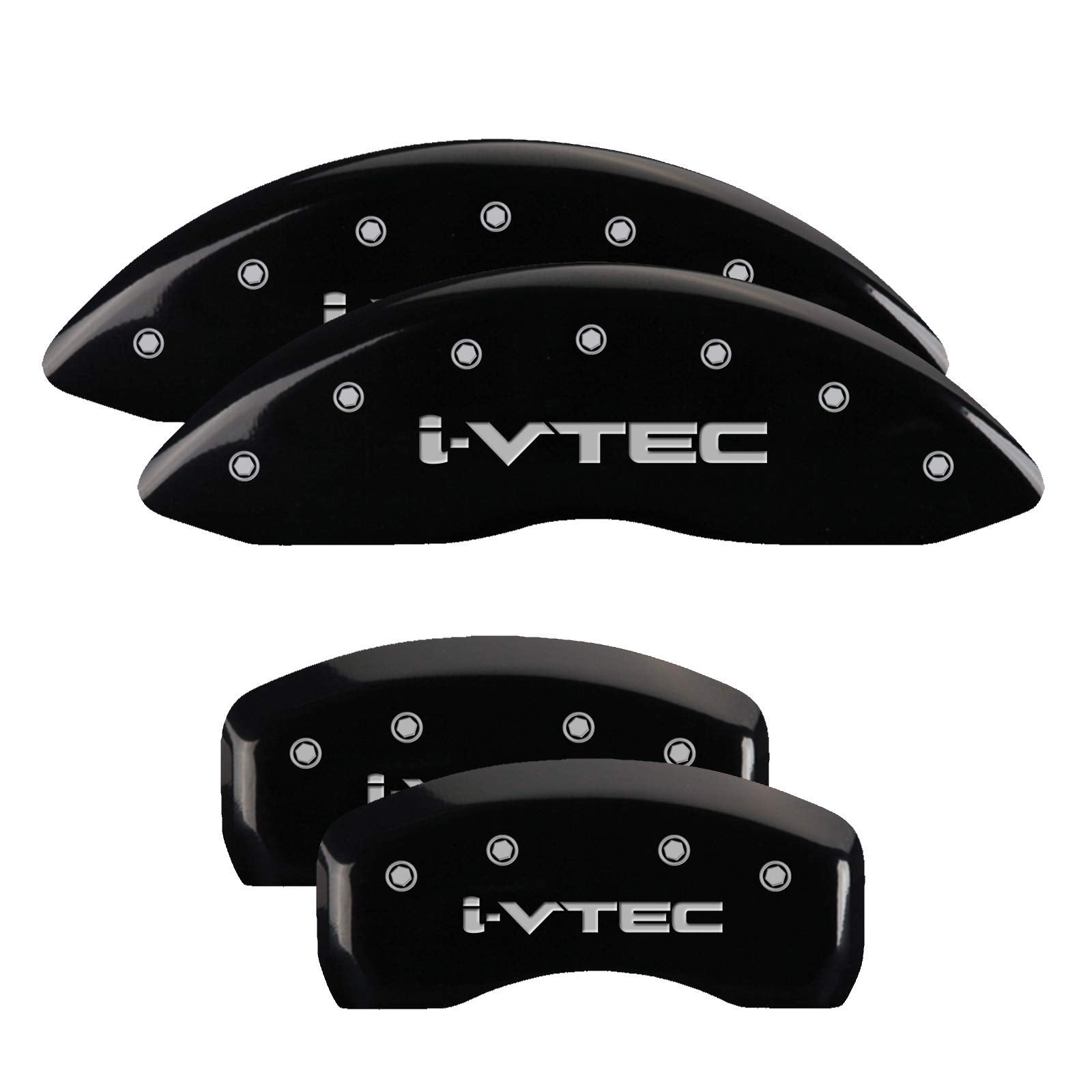 MGP 39020SIVTBK Caliper Covers Black Powder Coat Finish Silver Characters Disc Brake Caliper Cover (Set of 4)