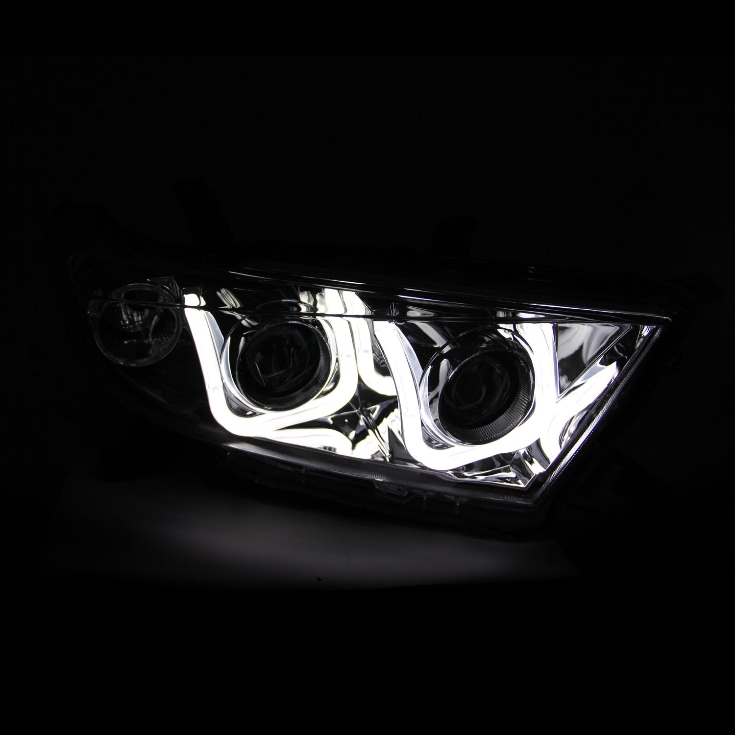Chrome/Clear/Amber AnzoUSA Bar Style Projector Headlight for Toyota Highlander