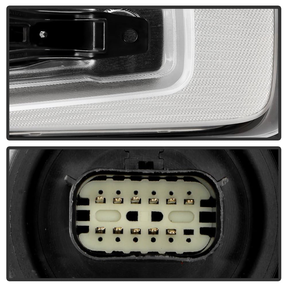 Chevy Silverado Spyder (POE) 22-24 1500 (ZR2 White LED DRL) LED Reflector (high Intensity) with LED Signature Curtain DRL and White Tracer Animation Black Bezel Headlight - OE Black Right